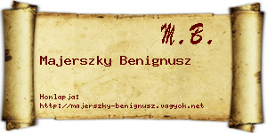 Majerszky Benignusz névjegykártya